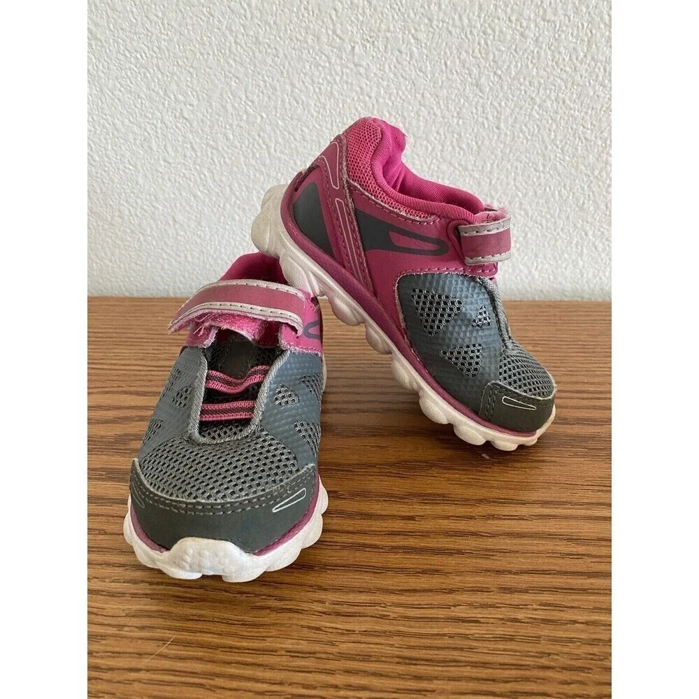 C9 by Champion Toddler Girl Size 5 Shoes Keds Grey/Pink Athletic